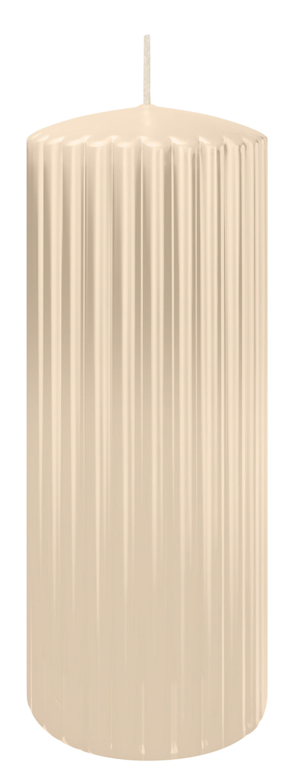 RILLEN KERZEN Creme 200 x Ø 80 mm, 4 Stück - Creme, Paraffin (8/20/20cm) - Wiedemann Kerzen