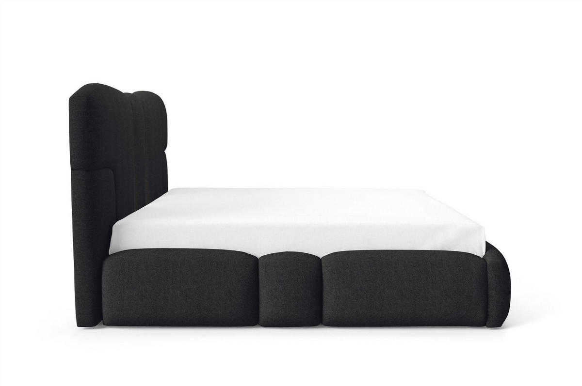 POLSTERBETT Jordan - Schwarz, Holzwerkstoff/Textil (160/200cm) - Fun Möbel