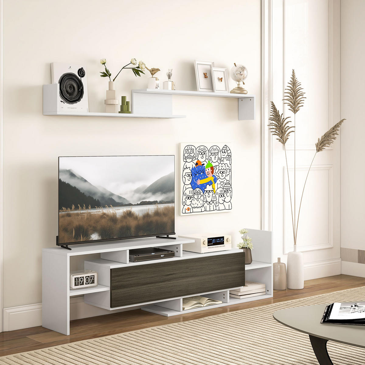 TV-MÖBEL Multicolor 1 Stück - Multicolor, Holzwerkstoff (153.6/42/25cm) - GiPP