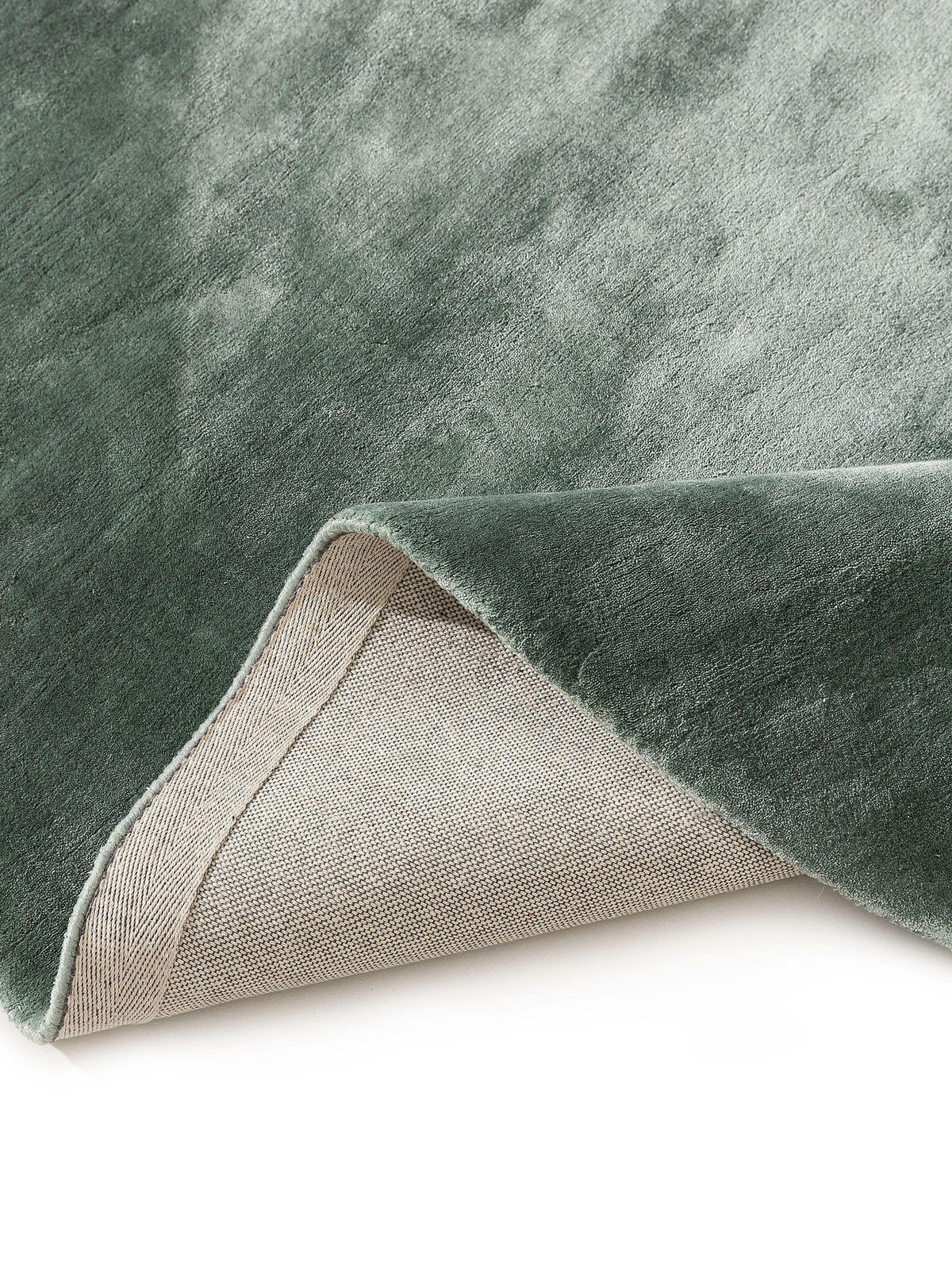 VISKOSETEPPICH rund Nela Hellgrün ø 120 cm rund - Hellgrün, Textil (120/120cm) - benuta Pure