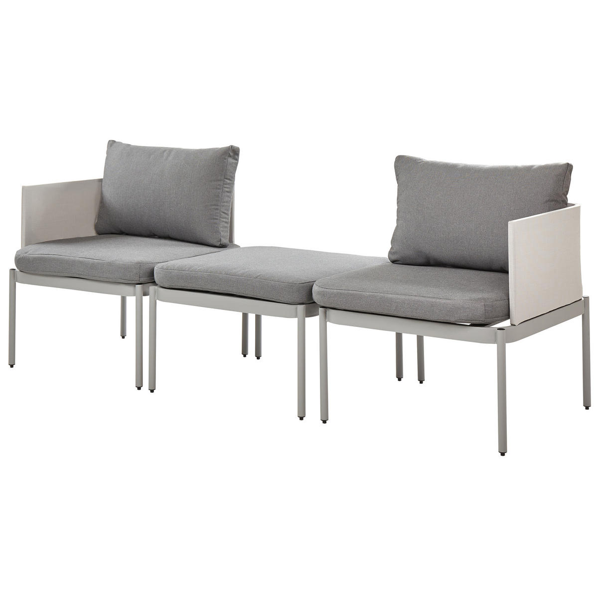LOUNGE set cu 2 locuri modular gri Terracina - gri, metal - Beliani