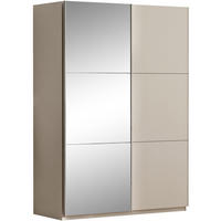 SCHWEBETÜRENSCHRANK Visto mit 2 Türen und Spiegel, 120 cm, Sandbeige - Sandfarben, Holzwerkstoff (120/215/65cm) - Beautysofa