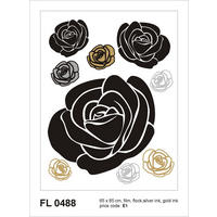 WANDTATTOO Blumen 65 x 85 cm - Schwarz, Papier (85/65/65cm) - Sanders & Sanders