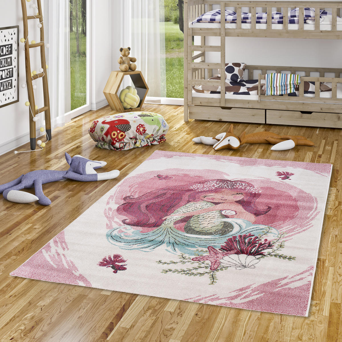 KINDER TEPPICH MAUI KIDS MEERJUNGFRAU - Rosa, Textil (120/170cm) - Pergamon