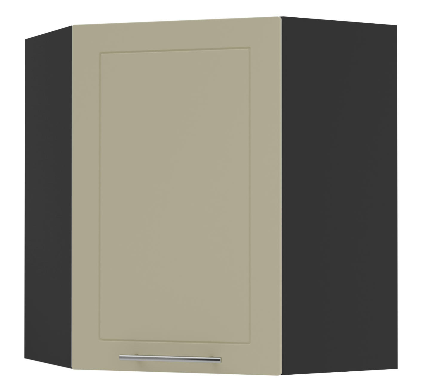 KÜCHENHÄNGESCHRANK Kvantum W10/60 Vanille Matt / Schwarz Matt 60 / 60 / 72cm - Creme/Schwarz, Holz/Holzwerkstoff (60/72/60cm) - Feldmann-Wohnen