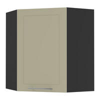 KÜCHENHÄNGESCHRANK Kvantum W10/60 Vanille Matt / Schwarz Matt 60 / 60 / 72cm - Creme/Schwarz, Holz/Holzwerkstoff (60/72/60cm) - Feldmann-Wohnen