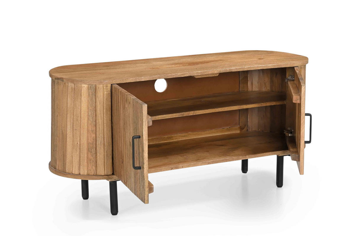 TV-MÖBEL aus Mangoholz 120cm, natürlich - Braun, Holz (120/56/46cm) - Giga Meubel