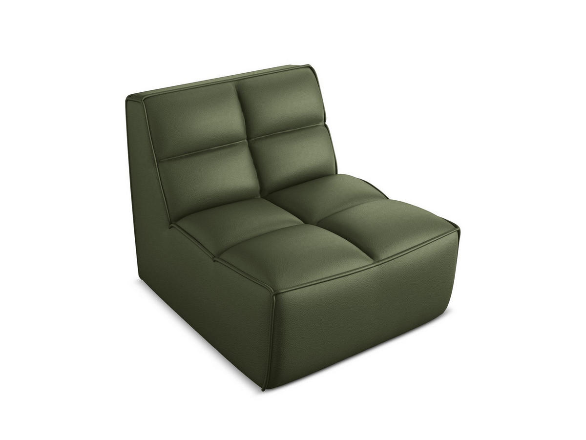 SESSEL Kunstleder Grün - Schwarz/Grün, Leder/Kunststoff (80/75/93cm) - Makamii
