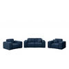 LOUNGEGARNITUR 2 1 1 Gartenmöbel, MALIBU Stoff Odyssey Marineblau - Blau, Holz - Kaiser Möbel