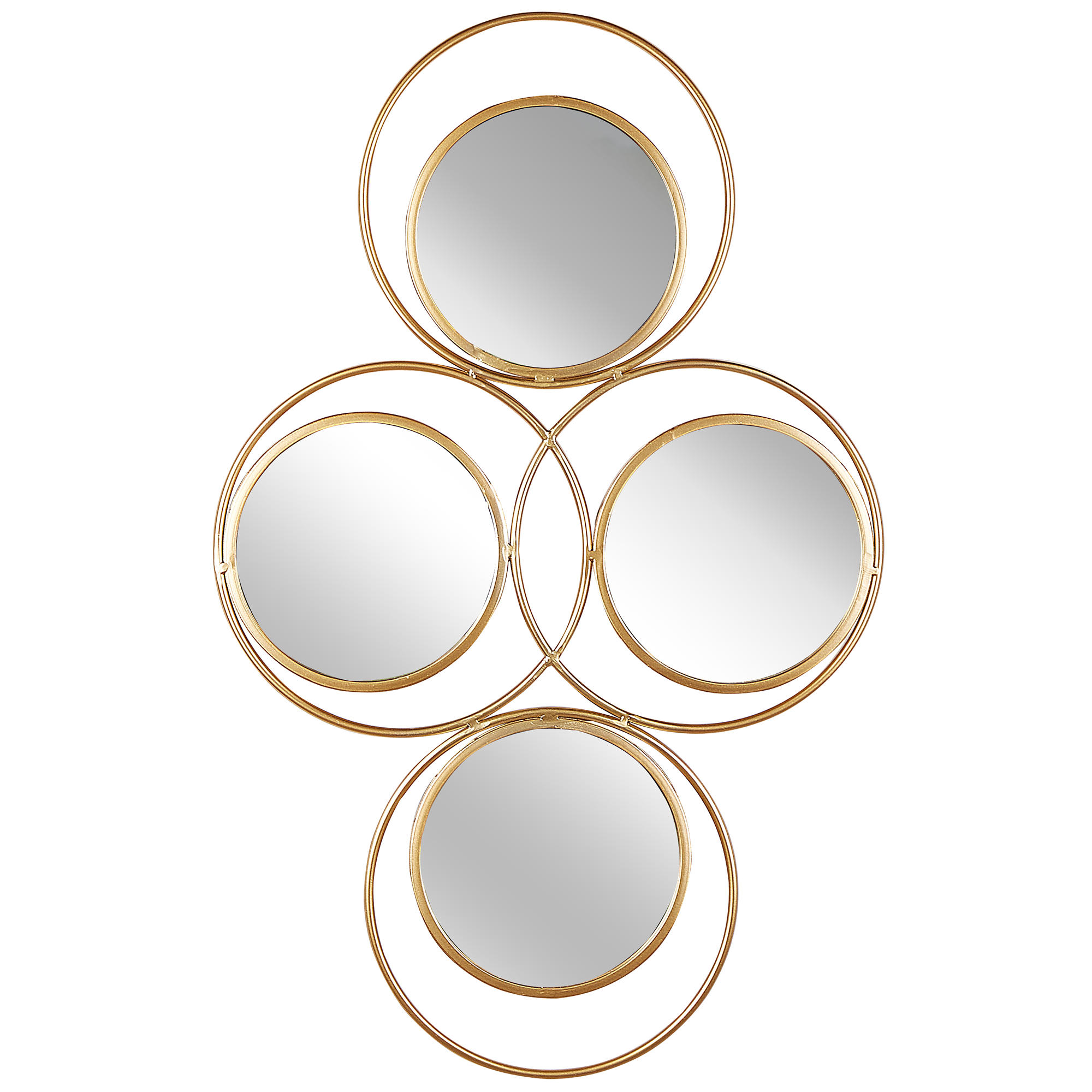 WANDSPIEGEL gold 4-teilig 50/80 cm Lescar - Goldfarben, Metall (50/80/2cm) - Beliani