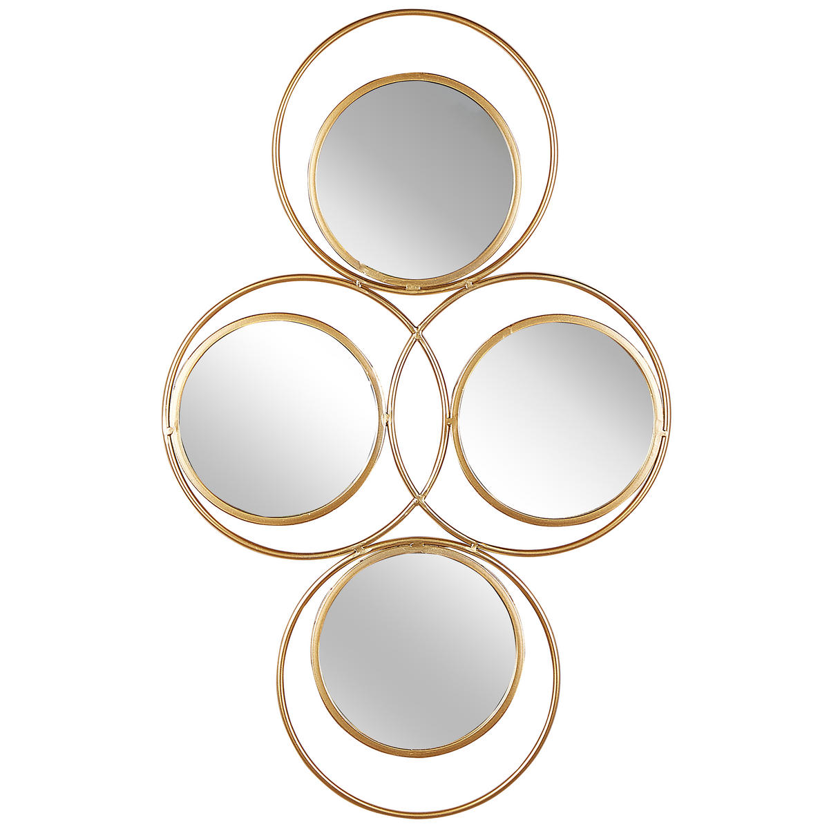 WANDSPIEGEL gold 4-teilig 50/80 cm Lescar - Goldfarben, Metall (50/80/2cm) - Beliani