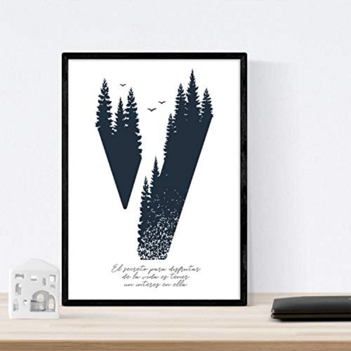 POSTER Set mit 4 Buchstaben NaturDesign Buchstaben H, V, L, W A3 Rahmenlos - Klar, Papier (29.7/3cm) - Nacnic