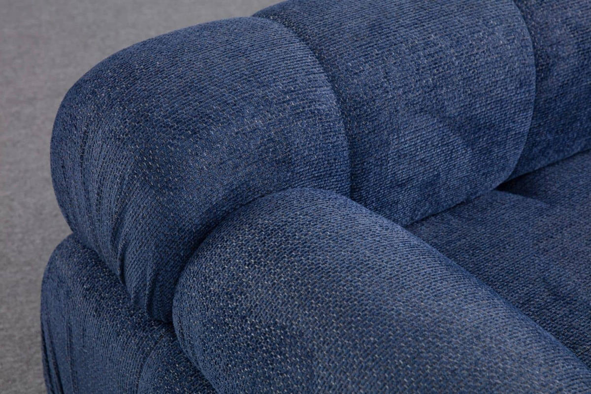 ECKSOFA inklusive Hocker - Blau/Schwarz, Holz/Kunststoff (290/160cm) - myHomelando