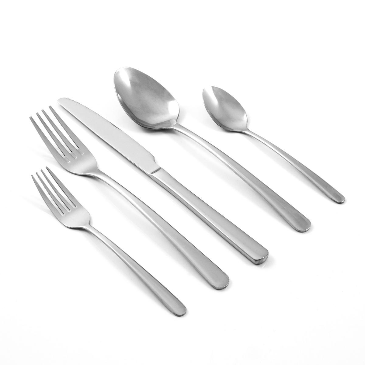 BESTECKSET Denver, Edelstahl, spülmaschinengeeignet, 60-teilig (für 12 Personen) - Edelstahlfarben, Metall - Karcher