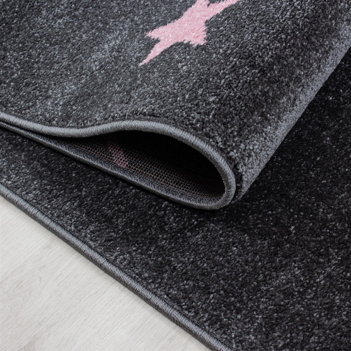 TEPPICH Kinder Sterne Polypropylen saugroboter Kurzflor Kinderzimmer Pink Läufer 80x150 - Rosa, Textil (80/150cm) - KADIMA DESIGN