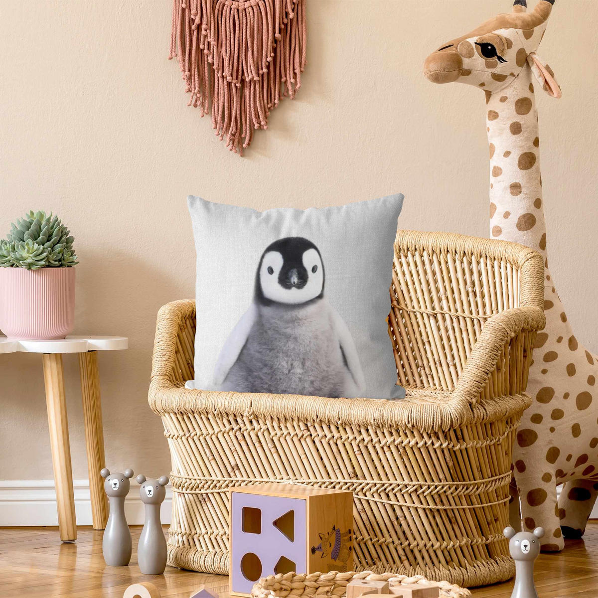 KISSENBEZUG Baby Pinguin Pepe 40/40 cm - Schwarz, Textil (40/40cm) - Bilderwelten