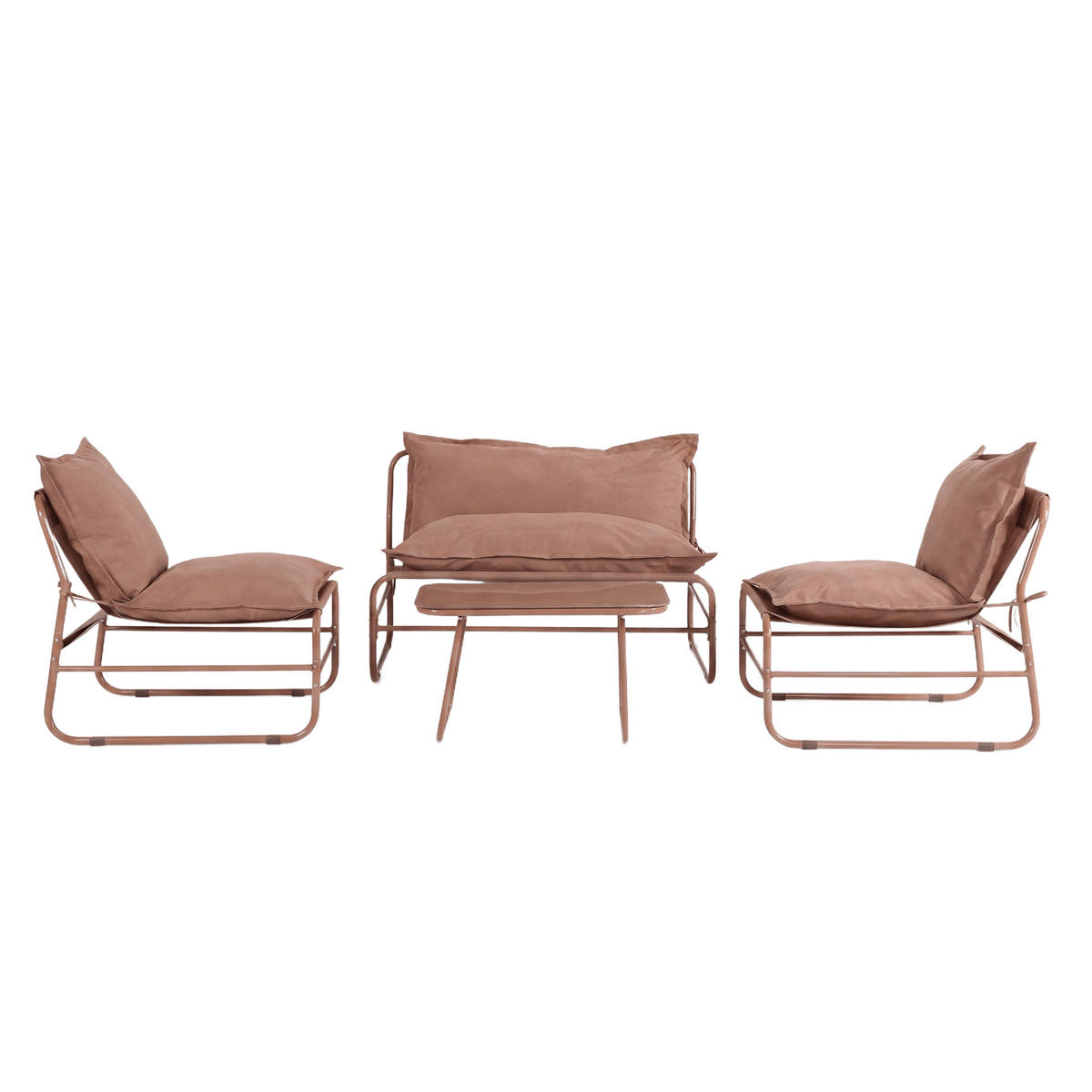 GARTENSET Braun 45/79/44 cm 4er-Set - Braun, Metall - Mobili Rebecca