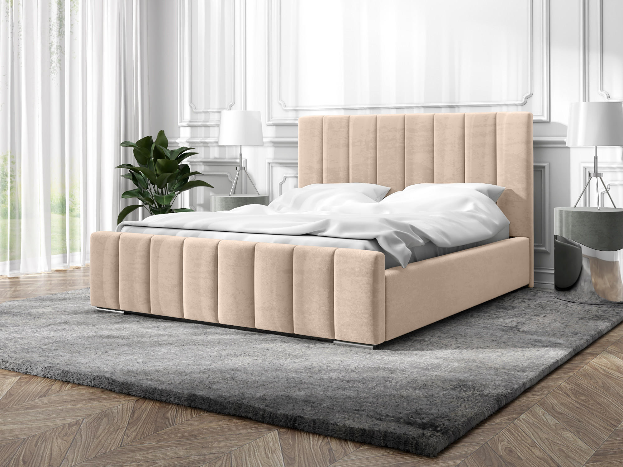 Thumbnail - Fedve Polsterbett, Hellbraun, Textil, 140x200 cm, Schlafzimmer, Betten