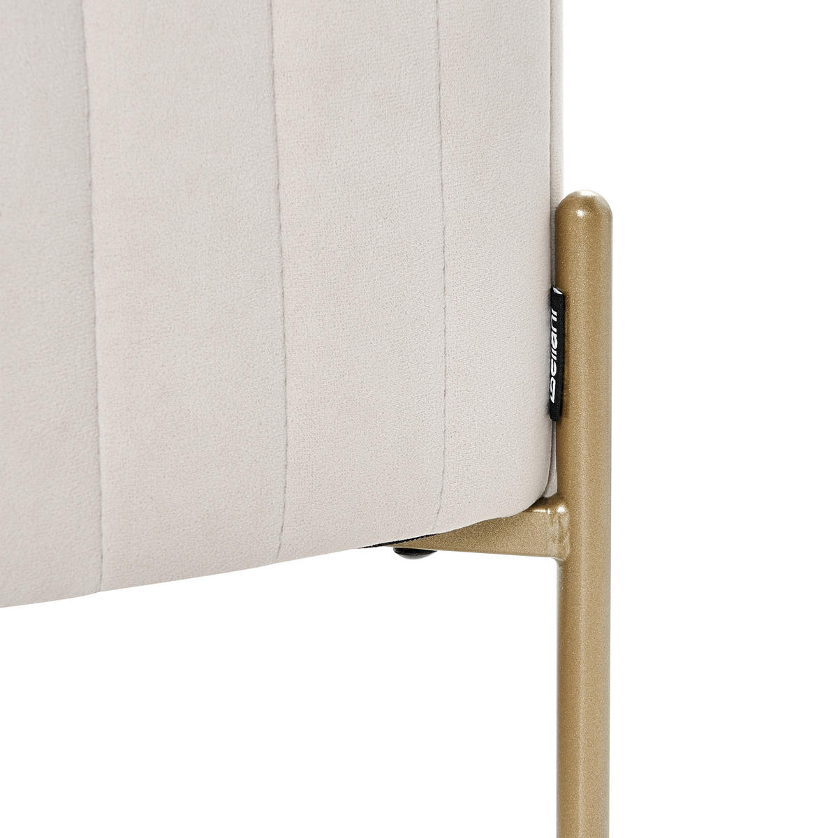 POLSTERBANK Samtstoff Taupe Utah - Taupe, Textil/Metall (91/43/47cm) - Beliani