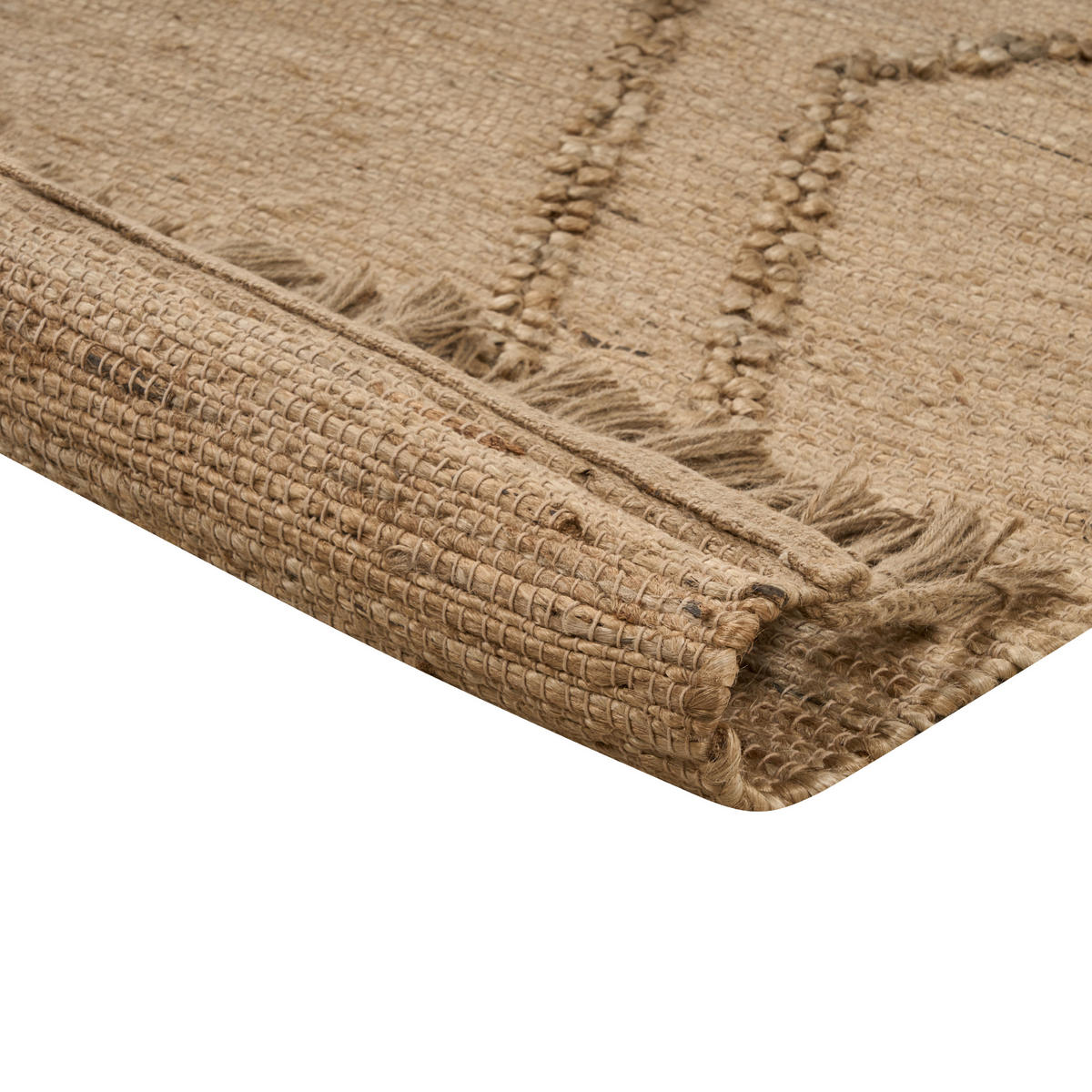 TEPPICH geflochten Beige 160/230 cm Handere - Beige, Naturmaterialien (160/230cm) - Beliani