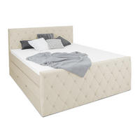 BOXSPRINGBETT Dubai Beige 160 /200 cm H3/H4 Samt - Beige, Textil (160/200cm) - wonello