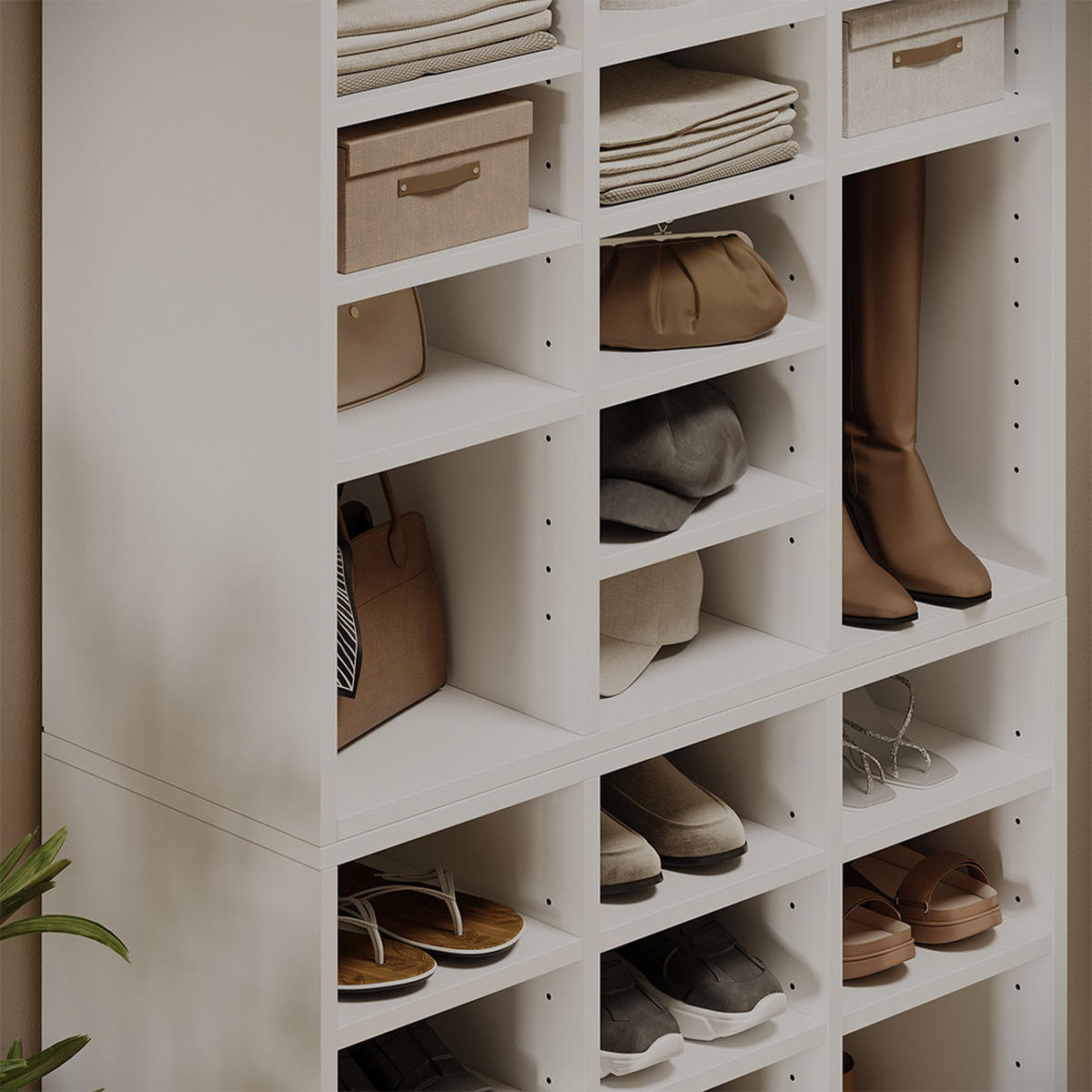 SCHUHSCHRANK-SET Lysander, Weiß, 78.6 x 65.5 cm 2 Teile - Weiß, Holzwerkstoff (78.6/65.5/32.1cm) - Vicco