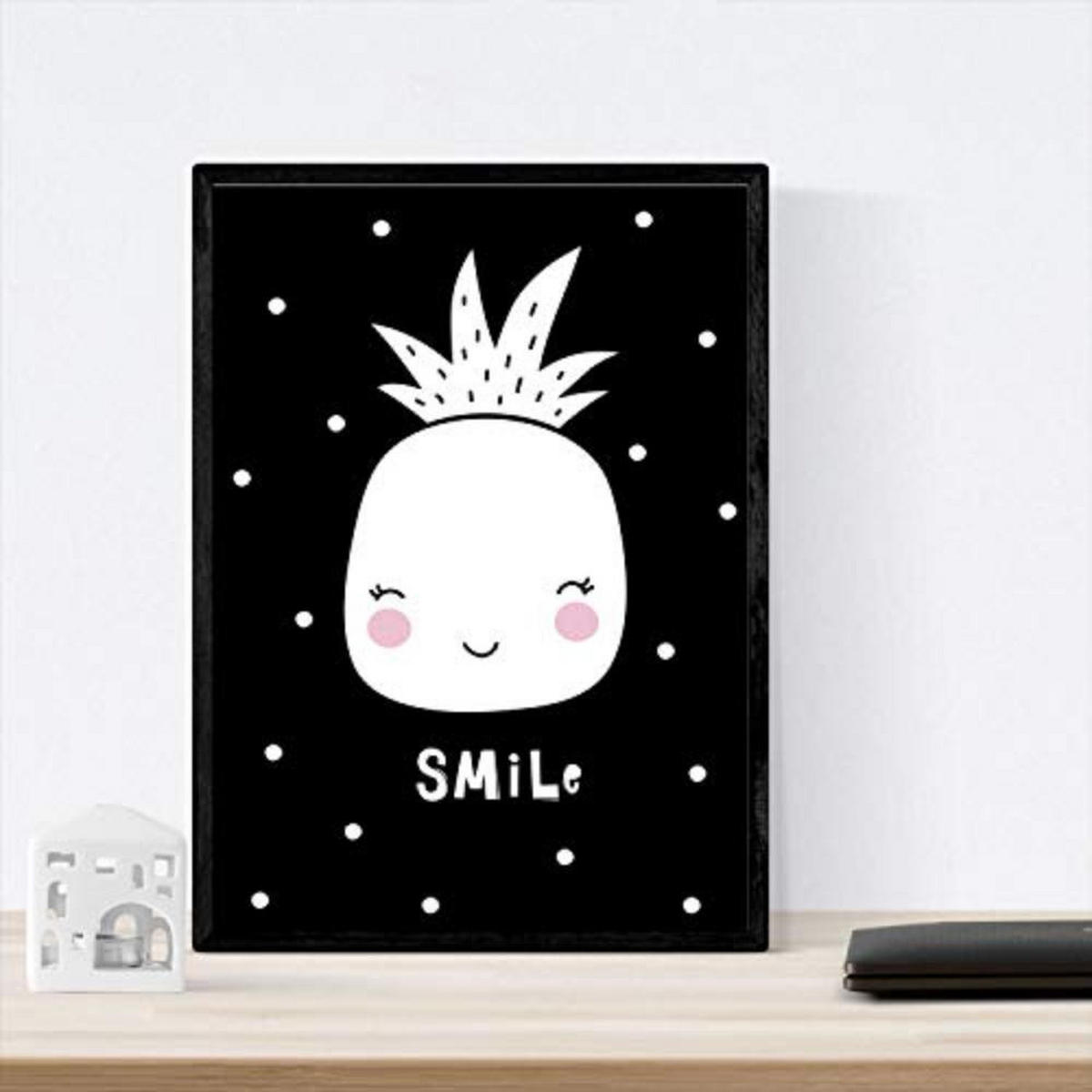 POSTER Set mit 4 Eisbär, Kaninchen, Hypopotamus und Ananas Tieren A4 Rahmenlos - Klar, Papier (29.7/3cm) - Nacnic