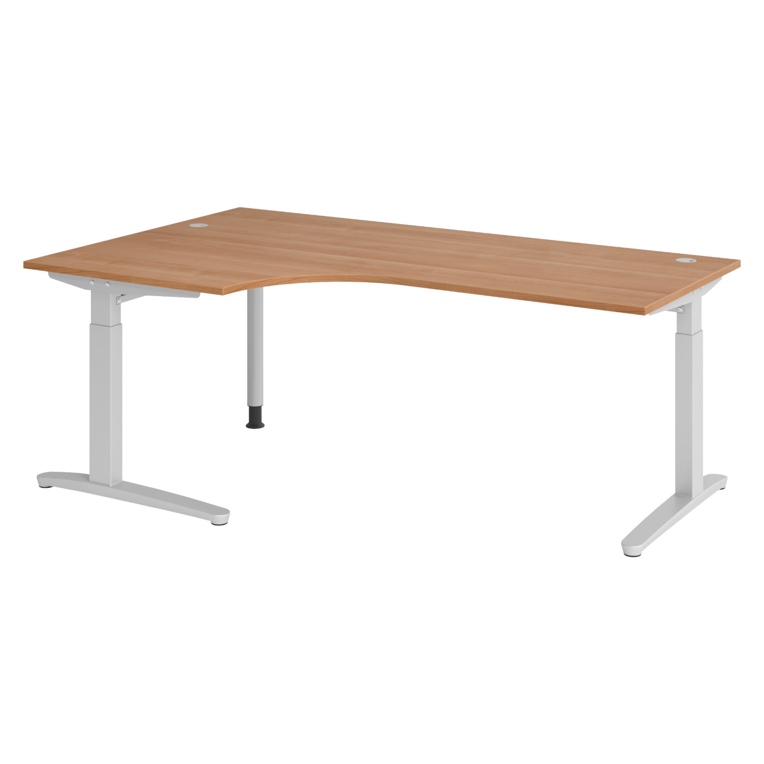 bümö Schreibtisch Nussbaum, Silber 200x74x120 cm