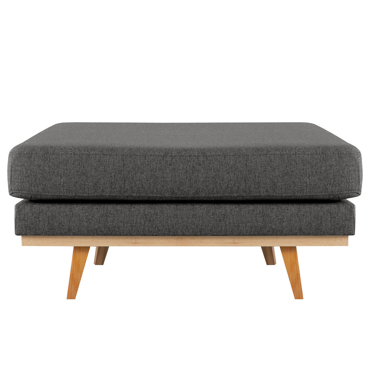 POLSTERHOCKER - Dunkelgrau/Buchefarben, Textil (85/43/60cm) - home24