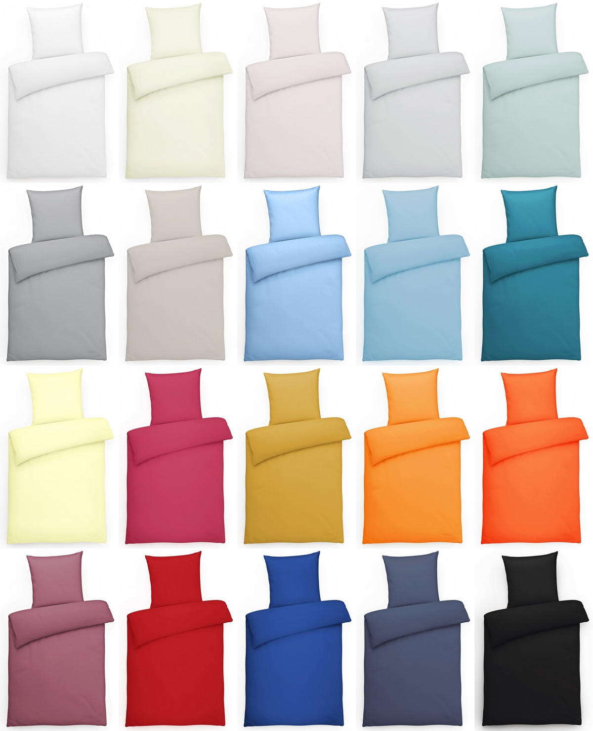 MAKO-SATIN-BETTWÄSCHE 135x200 Bettbezug einfarbig 100% Baumwolle - Uni Weiß - Weiß, Textil (135/200cm) - Carpe Sonno