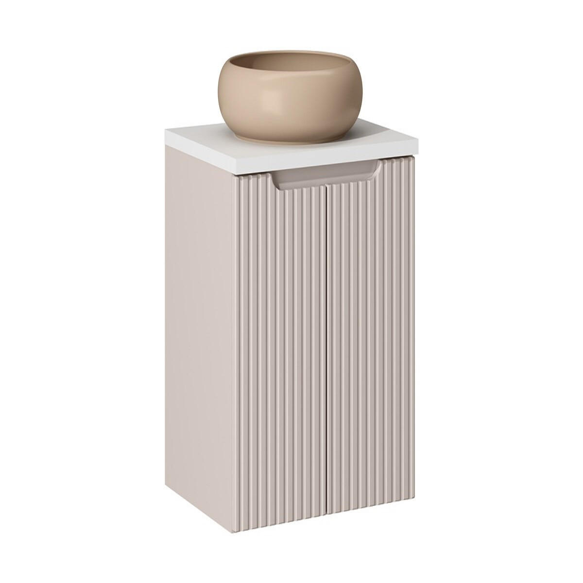 WASCHTISCHKOMBI 50 cm 3 Teile Nova Cashmere N BM153 in Kaschmir Matt/ Weiß Matt - Kaschmir/Weiß, Holz (50/57/40cm)