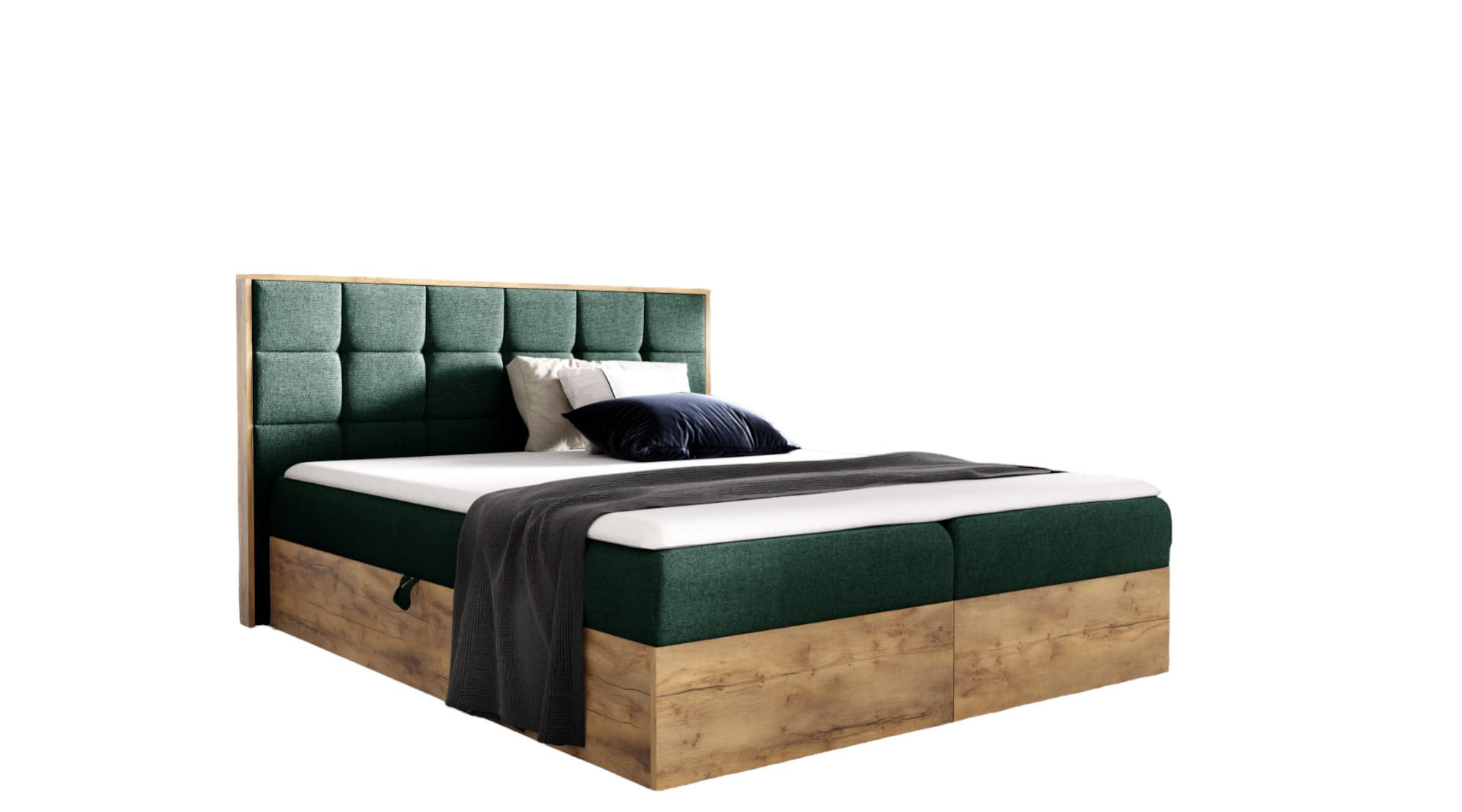BOXSPRINGBETT BIZON 160x200 Grün Faro - H3 - Grün, Textil (160/200cm) - AN-Moebel 4u