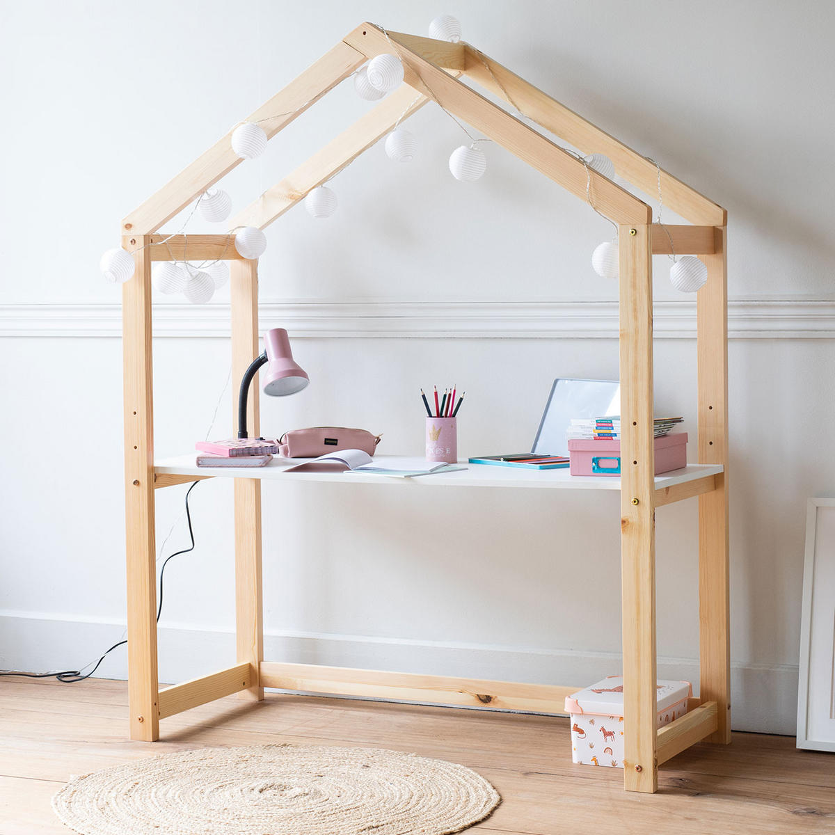 KINDERSCHREIBTISCH Martin - Weiß, Holz (44/152.5/120cm) - Happy Garden