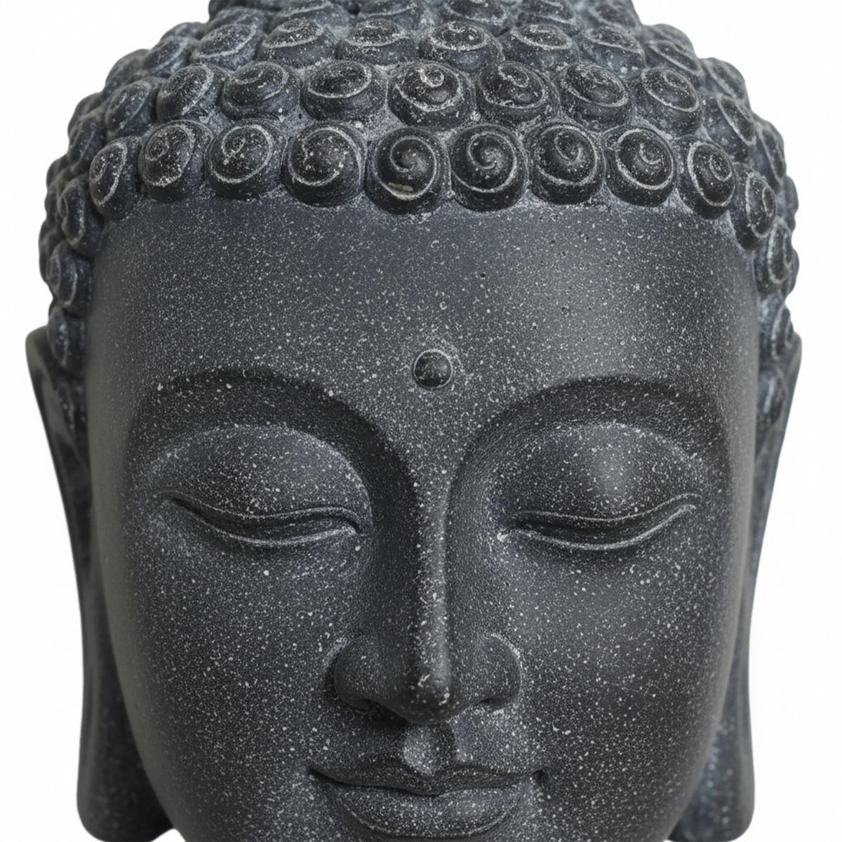 BUDDHA-KOPF - Anthrazit, Kunststoff (36/55/32cm) - Relaxdays