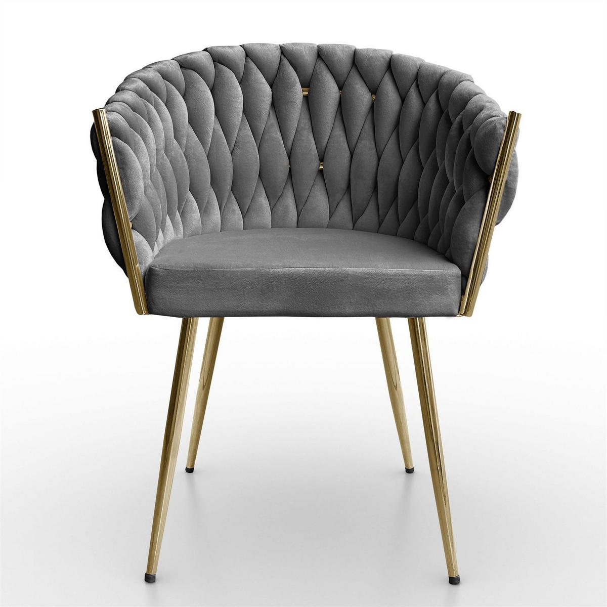 ARMLEHNENSTUHL ROSALIE - Goldfarben/Grau, Textil (65/73/54cm) - Lookway