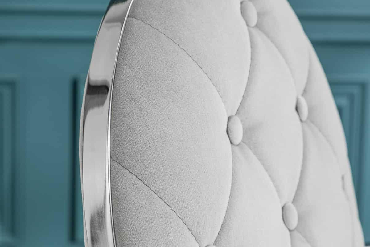 STUHL MODERN BAROCK Samt Edel-Grau 90 cm - Silberfarben/Grau, Textil/Metall (62/92/60cm) - riess-ambiente