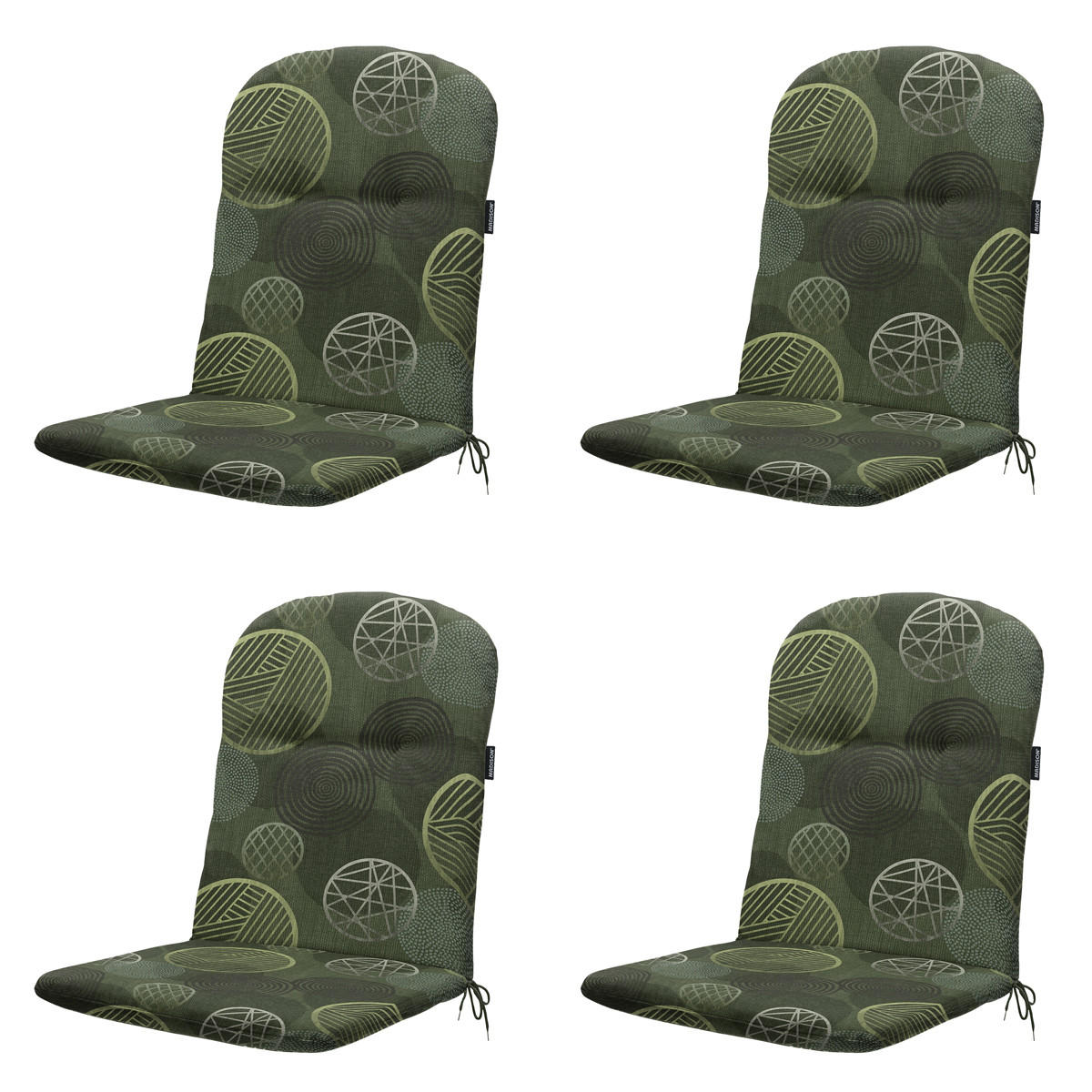 GARTENSTUHLKISSEN Kreis 96/45 cm 4er-Set - Grün, Textil (45/8/96cm) - Madison