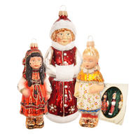 CHRISTBAUMSCHMUCK Frau Holle mit Gold- und Pechmarie Mehrfarbig 16cm (Glas / 3 Stk.) - Multicolor, Glas (6/16/5cm)