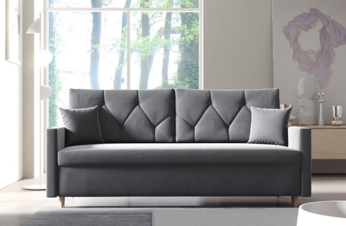 SOFA Grafit ARO Mit Schlaffunktion - Graphitfarben, Textil (217/100/87cm) - Sepro Meble