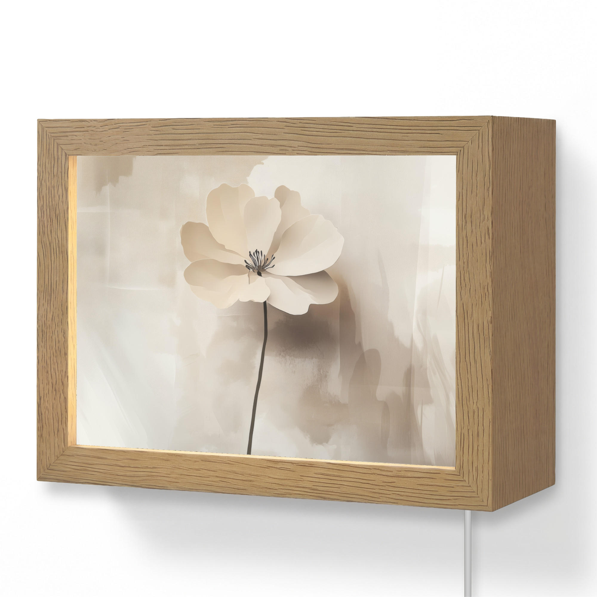 NÁSTĚNNÁ LAMPA Květina - béžová - barva - stín 20x15 cm - béžová, kompozitní dřevo (20/15/8cm) - OnlyWow