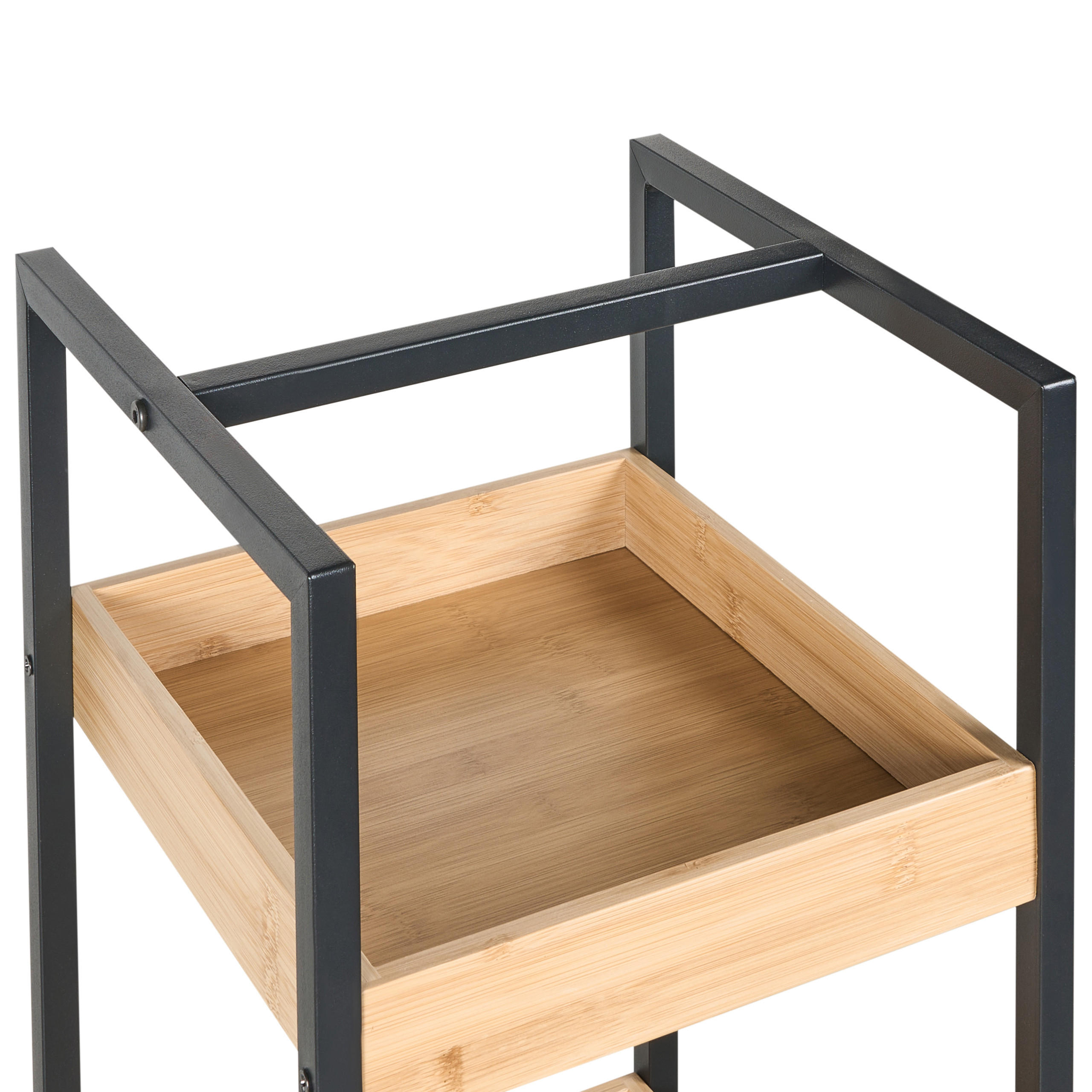 Beliani Regal Hellbraun, Braun, Schwarz 30x90x30 cm