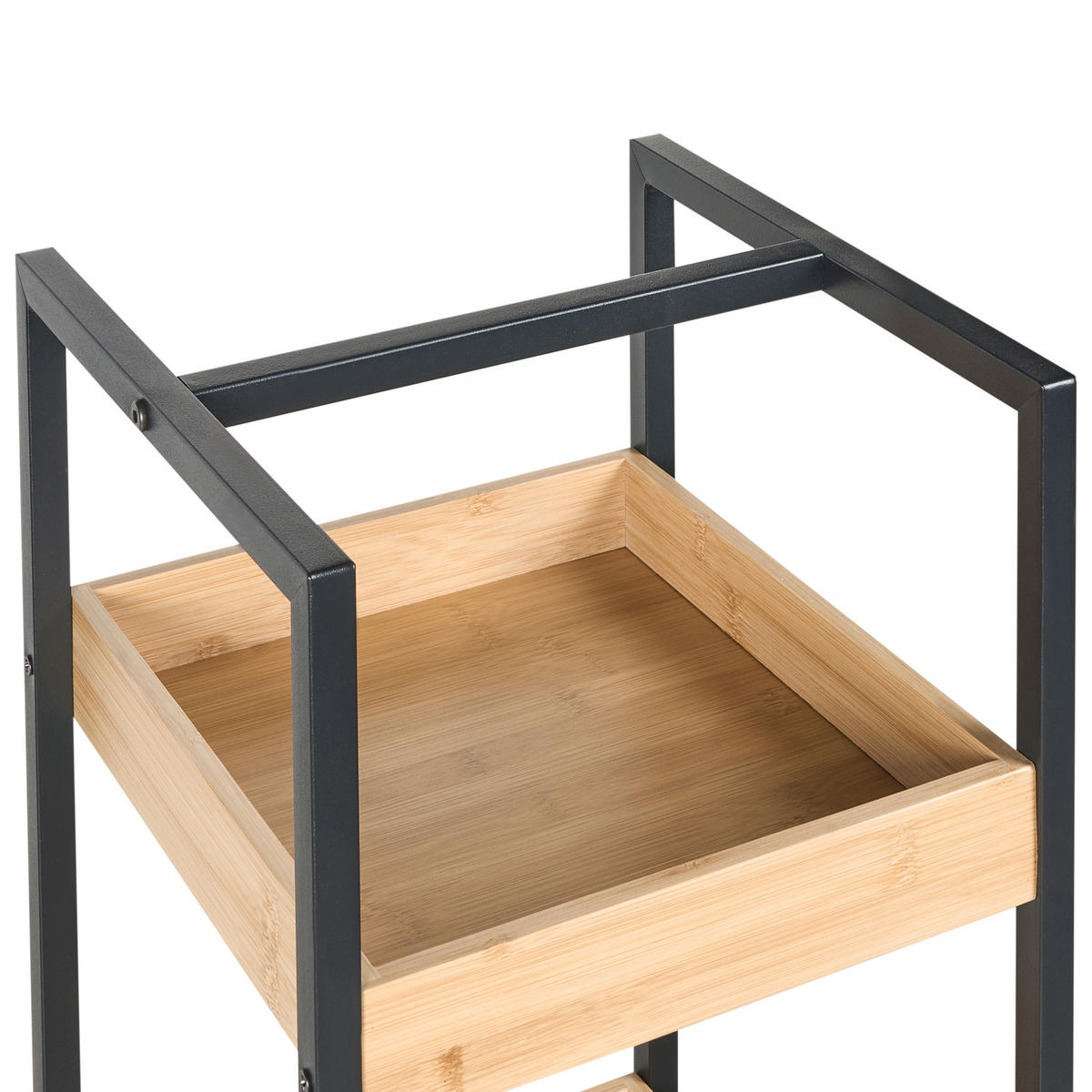 RAFT cu 3 niveluri bambus maro deschis Tajzara - maro/negru, lemn (30/90/30cm) - Beliani