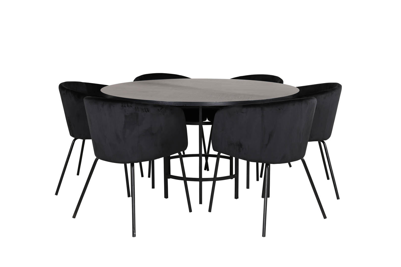 TISCHGRUPPE Schwarz - Schwarz, Holzwerkstoff (140/74/140cm) - ebuy24