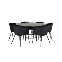 TISCHGRUPPE Schwarz - Schwarz, Holzwerkstoff (140/74/140cm) - ebuy24