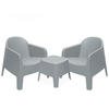 GARTENMÖBEL-SET MALUS, 3-tlg - Grau, Kunststoff - KONSIMO®