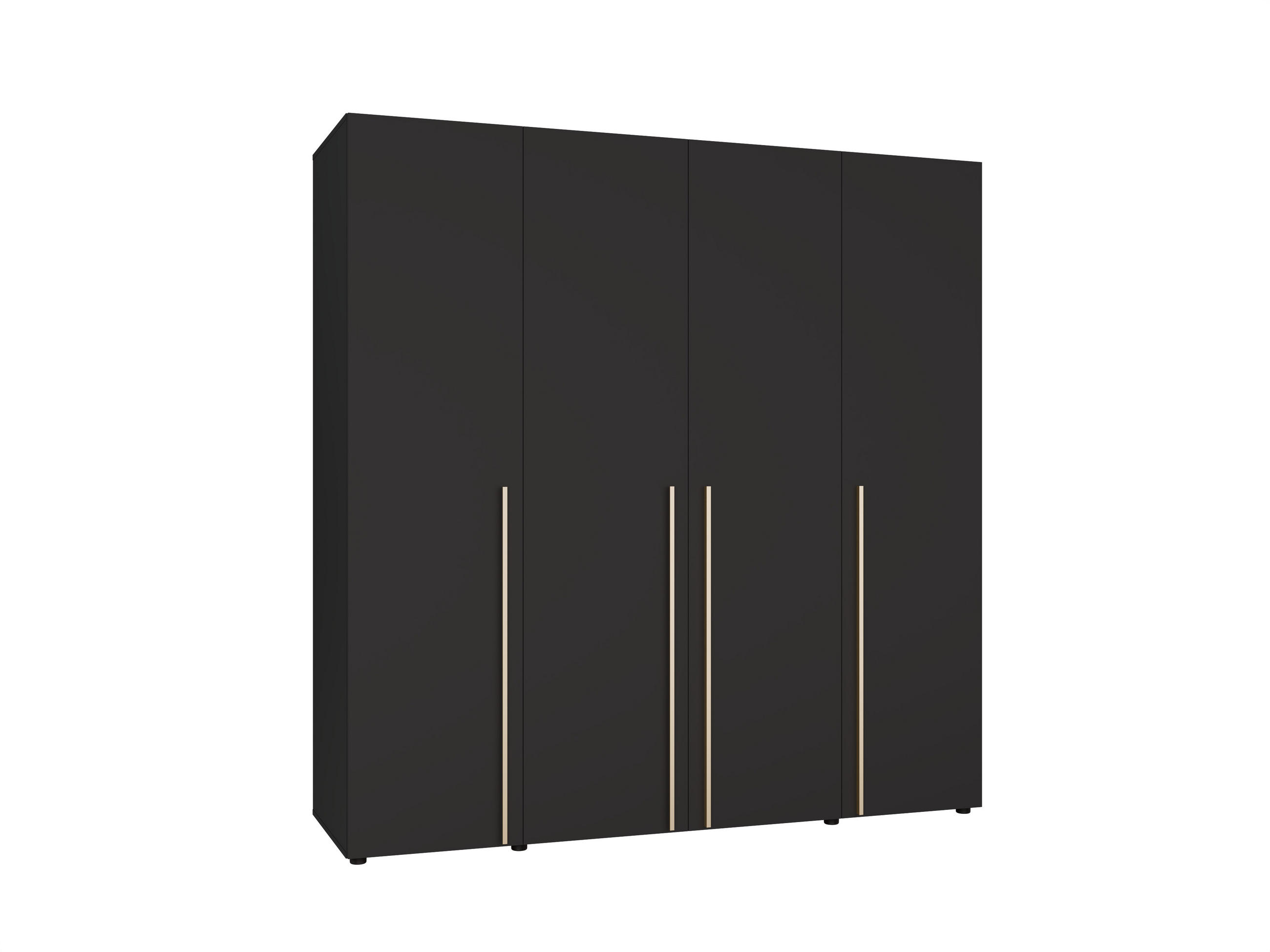 DREHTÜRENSCHRANK Arni Schwarz Matt - 11 Fächer - 200x206x60 cm - Schwarz, Holzwerkstoff (200/206/60cm) - Ravio