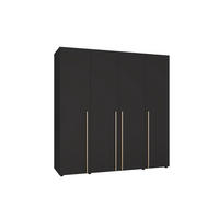 DREHTÜRENSCHRANK Arni Schwarz Matt - 11 Fächer - 200x206x60 cm - Schwarz, Holzwerkstoff (200/206/60cm) - Ravio