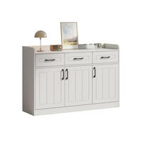 SIDEBOARD Weiß 3 Türen 3 Schubladen 120x35x80cm Stauraum - Weiß, Holzwerkstoff (35/80/120cm) - FLIEKS