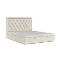 POLSTERBETT Nicobar mit Stauraum 120/200 cm Hellbeige im Alta Stoff - Sandfarben/Schwarz, Holz/Holzwerkstoff (120/200cm) - AltaBeds