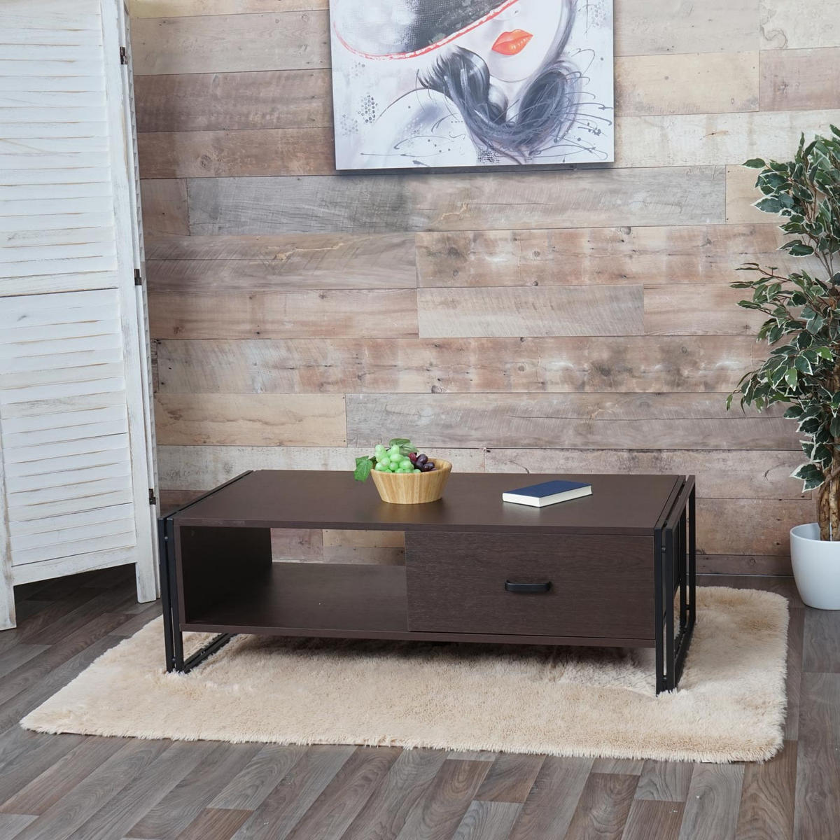 COUCHTISCH rechteck Dunkelbraun - Dunkelbraun, Holz (60/120/41cm) - MCW